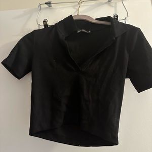 Zara black crop top